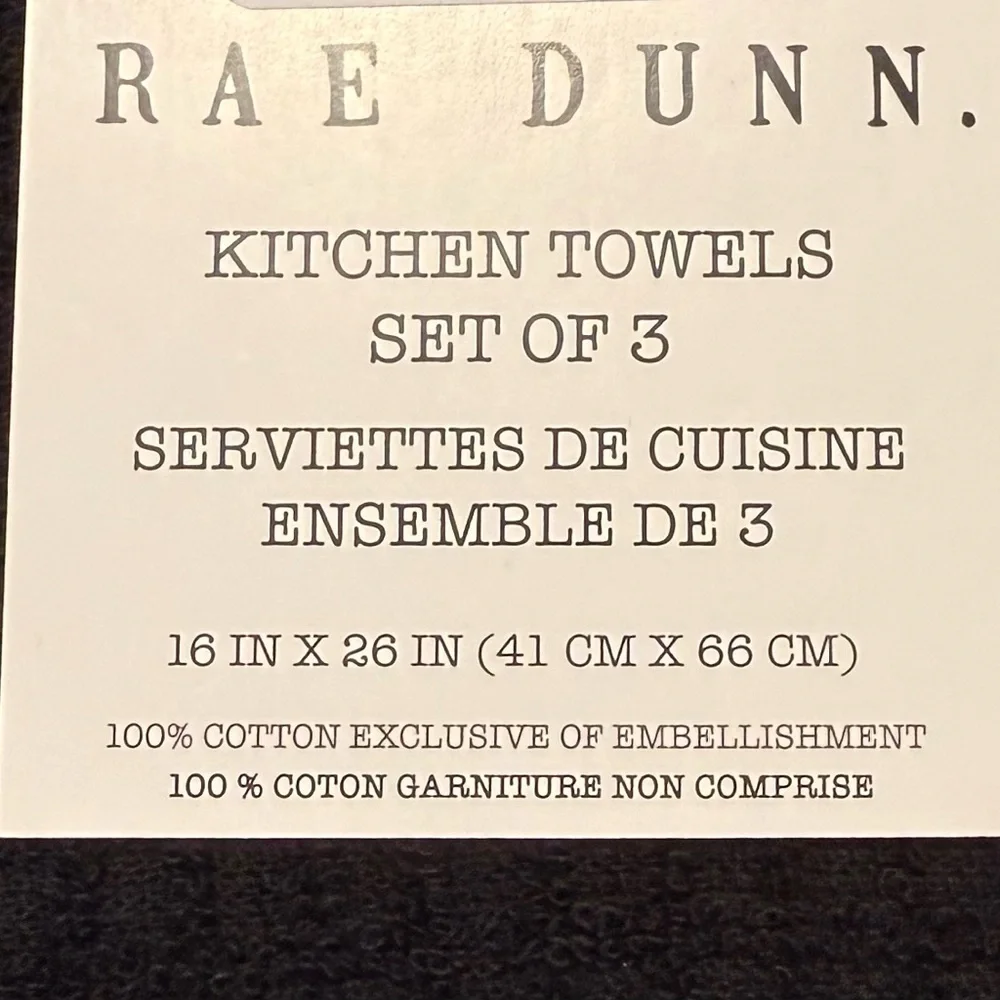 🎃👻 Rae Dunn Set of 3 Halloween Kitchen Towels with ‘Boo’ Text - Picture 5 of 5